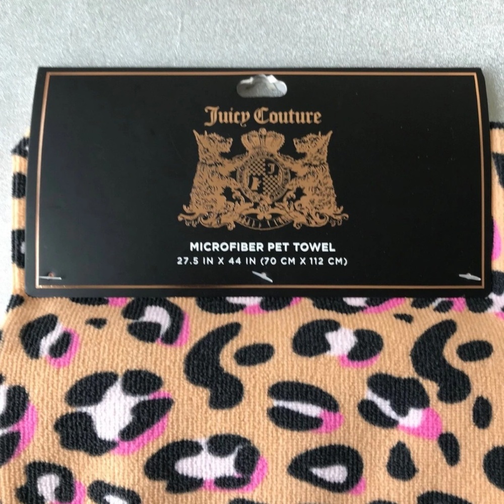 Juicy Couture Leopard Print Microfiber Pet Towel NWT - Picture 2 of 3
